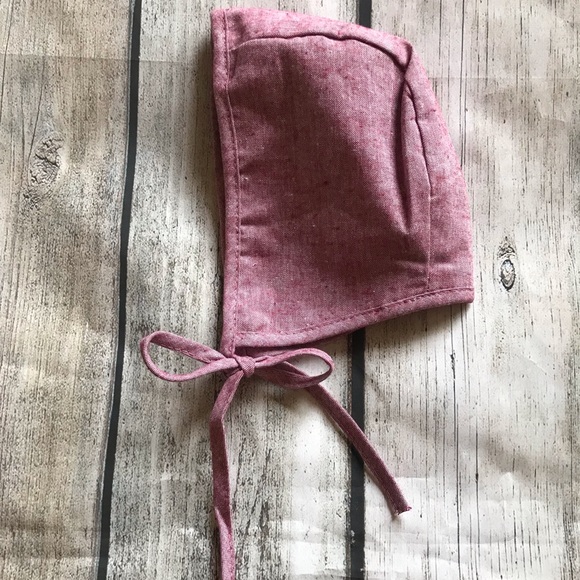 linen baby bonnet